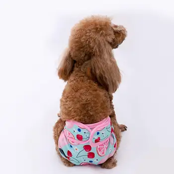 Модни сладко куче с плодов принтом, дамски панталони за малки кученца, пелена за кучета, полиестер за защита от тормоз