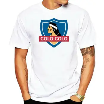 Мъжки t-shirt Colo Colo Чили, лятна модна тениска Camiseta Football Futbol Soccer Blanco Y Негър
