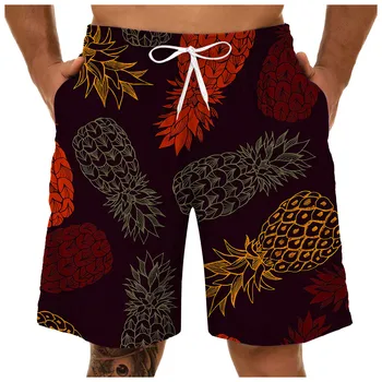 Мъжки плажни шорти в стил бохо, реколта шорти с етнически принтом, бански с двоен джоб на съвсем малък, Летни панталони за плаж, отдих и сърфиране