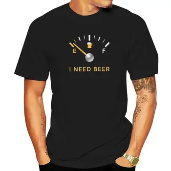 Мъжки тениски I Need Beer Gauge, страхотна тениска от чист памук с къс ръкав, тениска със забавна напитка, върхове с кръгло деколте, парти