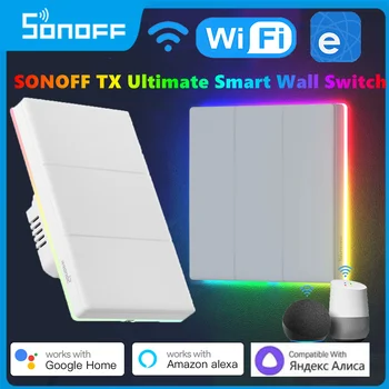НОВ SONOFF TX Ultimate T5 Smart Wall Switch Wifi LED Light Edge eWeLink Дистанционно Управление Чрез Алекса Google, Yandex Alice Smartthings