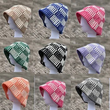 Нова дамски вязаная капачка Корея в Есенно-зимната рибарска шапка ръчно плетени Tide Ежедневна топла Мъжка шапка Gorras
