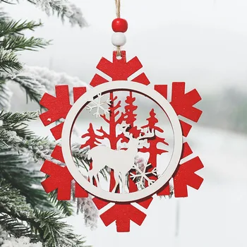 Нови Коледни Декоративни елементи Дървена Декоративна висулка в скандинавски стил INS, Креативна висулка във формата на елхи за спални