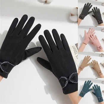 Нови Модни Дамски ръкавици за Есен-зима Сладки, Топли Ръкавици с един пръст, Ръкавици без пръсти за целия пръст, Дамски ръкавици за спорт на открито, Дамски ръкавици със сензорен екран