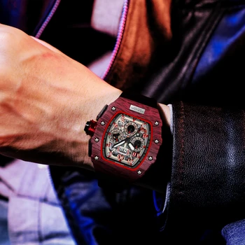 Нови модни марки часовници, мъжки часовници, луксозни диамантени многофункционални кварцов водоустойчив спортен часовник с 3 бара, мъжки reloj hombre