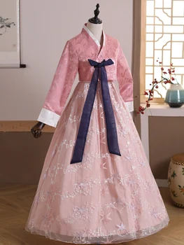 Новият корейски Традиционни Женски костюми Ханбок, пола, в корейски стил, танцов костюм за представяне на