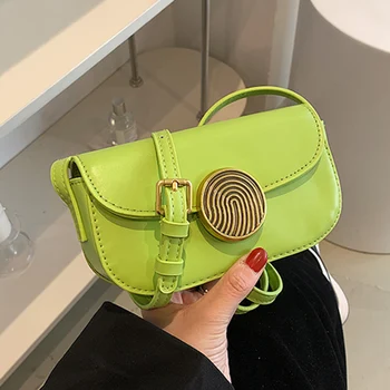 Ново записване, женски прости чанта през рамо, женски малки квадратни чанта през рамо от изкуствена кожа в ярки цветове, женски зелени лилави чанти