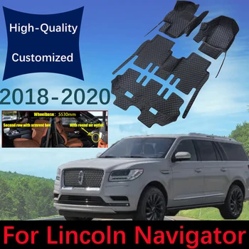 Обичай Кожени автомобилни постелки за Lincoln Navigator 2018 2019 2020, Автомобилни постелки, автомобилна поставка за крака, Аксесоари за интериора