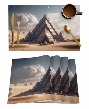 Облаците на Египетската пустиня Тенис на мат за празничната кухня, Интериор на масата за хранене, Кърпа за прибори за хранене, декорация на сватбени партита, Салфетка за маса