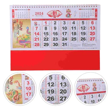 Окачен календар Традиционен окачен календар в китайски стил Месечен календар канцеларски материали