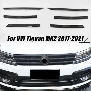 Окото на Предната Броня на Автомобила Централна Решетка Скара Молдинговые Ленти, Етикети Аксесоари за Декорация Обвесов за Volkswagen Tiguan MK2 2017-2021