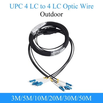 Оптичен Проводник UPC 4 LC-4 LC Оптично Преобразуване Однорежимный 4-жилен Външен Удлинительный Кабел Пластир кабел 3 M/5 M/10 М/20 М/30 М/50 М