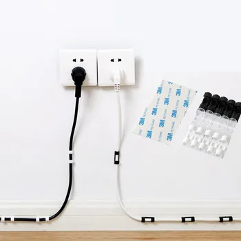Органайзер за кабели с автоматично приклеиванием, скоби за задържане на електрически кабели, кука, държач за съхранение на линии за пренос на данни, десктоп стенно устройство за управление на кабела