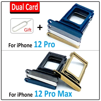 Оригиналната Двойна Карта За 12 Pro Тава За SIM-карти слот за чип разтегателен Притежателя Адаптер, Смяна на Аксесоари За iPhone 12 Pro Max + Егн