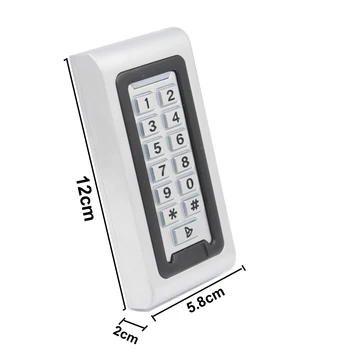 Осветление Метална Четец за контрол на достъпа от неръждаема стомана 2000 потребители WG26 сигурността при въвеждане и извеждане на 125 khz RFID Клавиатура за Контрол на Достъп