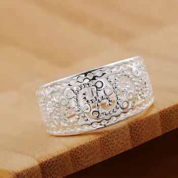 Очарователно пръстен от сребро 925 проба 7/8/9 # с тънък дизайн за жени, мъже, сватбени партита, коледни бижута и аксесоари