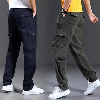 Памучни панталони-карго с множество джобове, мъжки работни облекла, армейски фен, спортни военно-тактически панталони на открито, всекидневни спортни панталони, гащеризони