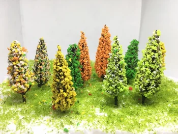 Пластмасови миниатюрни модели на дървета в мащаб Ho 6,5 см За монтаж на влаковете; Оформление на железопътна линия за военни игри; Декори за пейзажна диорами; Аксесоари за диорами