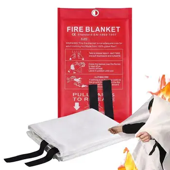 Пожарозащитни одеала Сгъваеми и олекотени завивки Плат от фибростъкло за защита от пожар с Кухненски пожарогасител за кухни