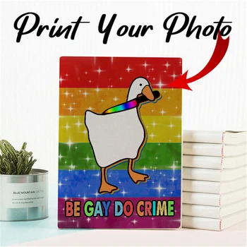 Потребителски Фотожурнал Персонализирани Бележник Goose Rainbow Be Gay Do Crime Симпатичен Студент Благородна Книгата на 6 страници хоризонтално