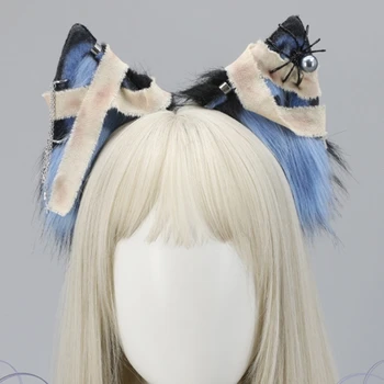 Превръзка от неопрен за коса на Хелоуин за юноши в стил пънк с превръзка на главата, с превръзки на глава от населението с кошачьими уши, панделка за коса в стил пънк