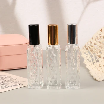 Преносим стъклен флакон за парфюм обем 15 мл, празен спрей за козметични течност, флакони за еднократна употреба, пътен калъф за парфюми