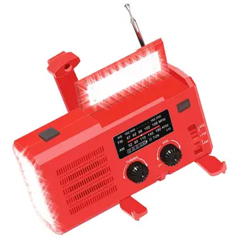 Радиоприемник за оцеляване, Мултифункционален батерия с дръжка, 4000 mah, Трайно Слънчево Радио Am/Fm, Инструменти за оцеляване в домашни Торнадо