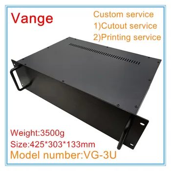 Разпределителните скоростна устройство Vange 3U 425 * 303 * 133 мм стоманена проектния кутия Корпус на печатна платка