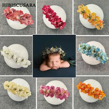 Реквизит за снимки на новородени Имитация на Цветя превръзка На главата Аксесоари за фотосесия на бебета шапки Подпори за фотосесия