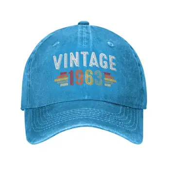 Реколта памучен шапка в стил пънк, 60 Години, подарък за 60-ия рожден Ден, бейзболна шапка за мъже и жени, Дишаща, 1963 година на раждане, Шапка за татко