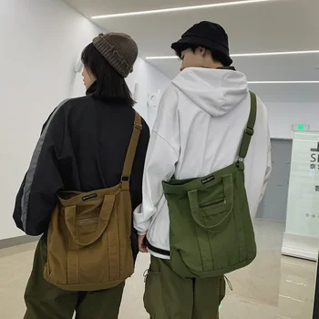 Реколта Холщовая чанта през рамо за Мъже и Жени, Корейската версия на Ежедневните Чанти през рамо bolso de hombre 2024 New