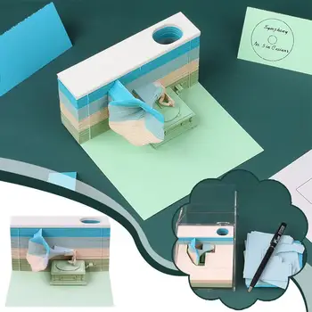 Ретро Чувства, инструмент е стар фонограф, 3D Бележник, 3D Декорация за преносим компютър, Сувенири, Европейската и Американската хартия, Креативна Подарък дърворезба на хартия.
