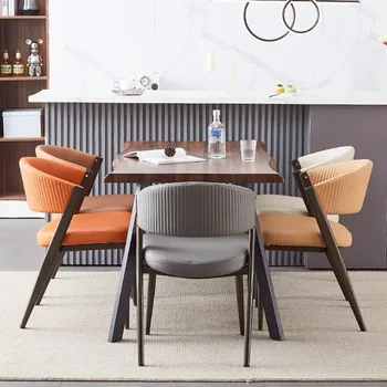 Скандинавски Модерен кът за стол от стиропор, Ергономичен стол за хранене с метална подлакътник, кухненски столове, Мебели за дома Cadeiras De Jantar