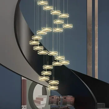 Скандинавски начало декор трапезария Подвесная стълба на лампата, която осветява вътрешно осветление лампа, окачена лампа полилей лампи за дневна