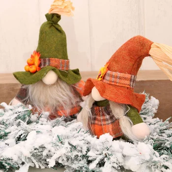 Сладка декорация от Безлични кукла, украса за Деня на Благодарността, креативна фигурка джудже-елф, украшение кукла за събиране на реколтата, подходящ