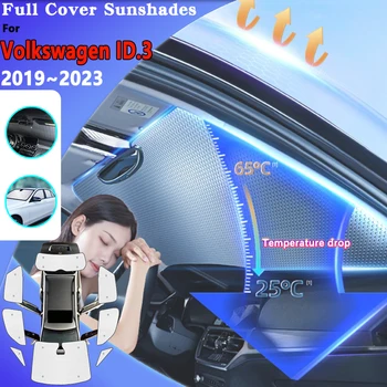 Слънчеви Очила Към Прозореца на Колата За Фолксваген ID.3 Аксесоари 2019 ~ 2023 Предното Стъкло Anti-UV Козирка Чадър Автомобилни Стикери