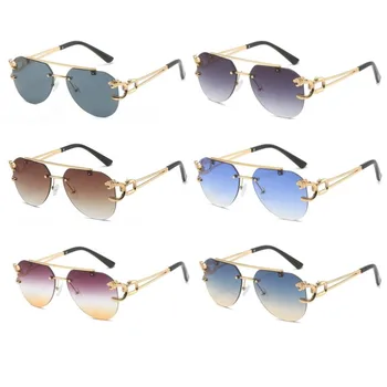 Слънчеви очила с UV400, кръгли в стил steampunk, ретро, дизайнерски стил, унисекс, моден тренд, слънчеви очила наклон цветове, най-Новите очила 2023 година