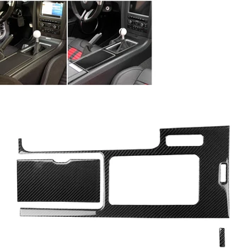 Стикер на предната конзола за смяна на предавките от въглеродни влакна, отрежете капака на скоростната кутия, Рамката за съхранение на Ford Mustang 2009 2010 2011 2012 2013