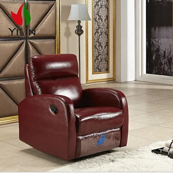 Стол за почивка от чиста кожа с възможност за сгъване на облегалката на дивана-стол relax recliner разтегателен диван-фотьойл single