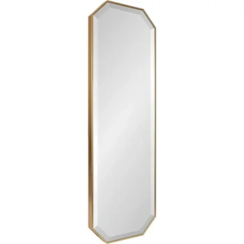 Съвременно Осмоъгълна Стенно Огледало В Рамка, в цял Ръст, 16 X 48 Златни Декоративни Бляскавите Геометрични Стенни Огледала с Акцент под формата на Пратката за Стая