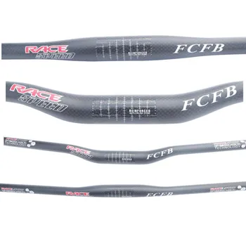 Състезателна скорост FCFB изцяло от въглеродни влакна, сгъваем велосипед с плосък възхода на дръжките на кормилото 3k 31,8 *580/600/620/640-760 мм