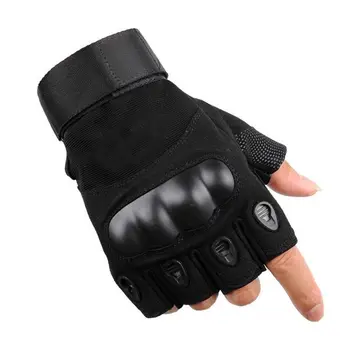 Тактически ръкавици с твърда суставом на половината от палеца, мъжки армейските бойни Ловни Стрелба, Страйкбол, пейнтбол, полицейска служба - без отпечатъци
