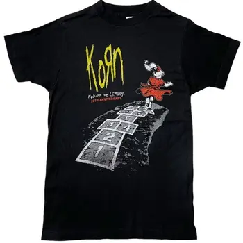 Тениска Korn Follow The Leader, с участието на 20-годишнината {Tultex}, черна, Унисекс, Xs