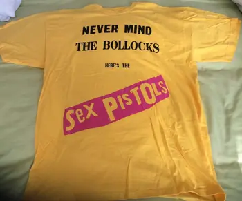 Тениска VTG THE SEX PISTOLS Never Mind Жълт цвят Унисекс с къс ръкав S-5XL UT822