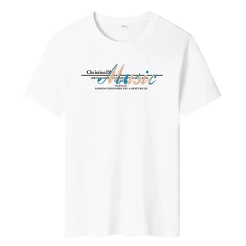 Тениска Оверсайз 2023, лятна Тениска за Мъже, Памучен тениска Harajuku, Ежедневни Тениска С Кръгло деколте и къс ръкав, реколта Мъжки Дрехи