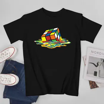 Тениска Оверсайз, Плавящийся Магически Куб, 100 Памучни Тениски Magic Square, Модна Тениска за Мъже, Летни Дрехи с ретро-принтом Y2K