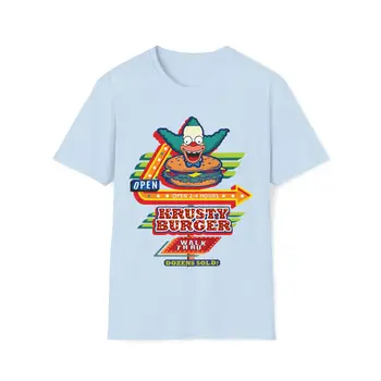 Тениска с надпис на ресторанта Krusty Burgers