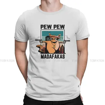 Тениски Pew Pew Madafakas с изображение на котка и животното, мъжка тениска с криминално досие принтом, забавни дрехи, размер S-6XL