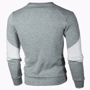 Топ контрастен цвят, стилна мъжка hoody в тон, оборудвана пуловер с дълъг ръкав от еластична ластик за есента
