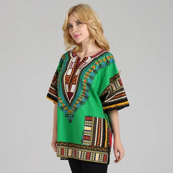 Традиционната африканска риза Дашики от лек тънък памук с батик, плажна риза 